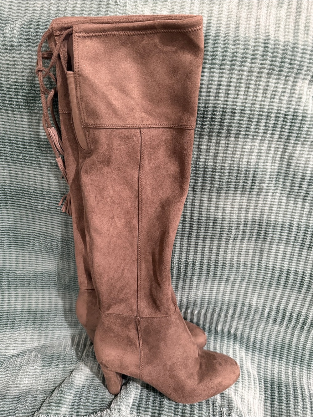 INC International Concepts Taupe Over-the-Knee faux Suede Boots